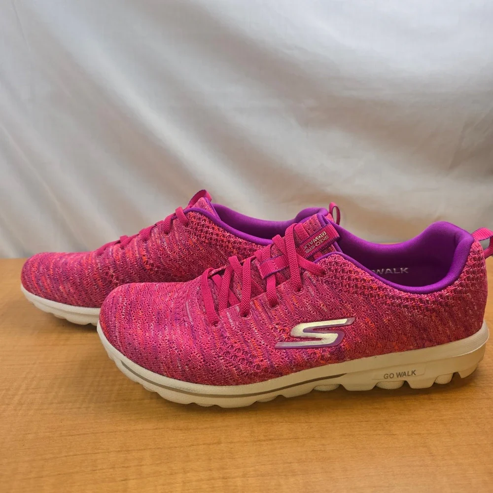 Skechers GO WALK Goga Mat Women's Size 11 Slip On Hot Pink Casual SneakersShoes